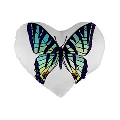 A Colorful Butterfly Standard 16  Premium Heart Shape Cushions by Sudhe