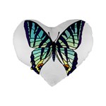 A Colorful Butterfly Standard 16  Premium Heart Shape Cushions Back