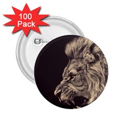 Angry Male Lion 2 25  Buttons (100 Pack)  by Sudhe