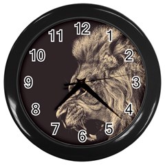 Angry Male Lion Wall Clock (black) by Sudhe