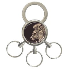 Angry Male Lion 3-ring Key Chains by Sudhe