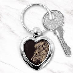 Angry Male Lion Key Chains (heart)  by Sudhe