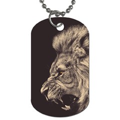 Angry Male Lion Dog Tag (one Side) by Sudhe