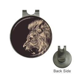 Angry Male Lion Hat Clips With Golf Markers by Sudhe