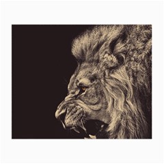 Angry Male Lion Small Glasses Cloth (2-side) by Sudhe