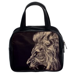 Angry Male Lion Classic Handbag (two Sides) by Sudhe