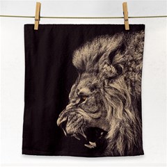 Angry Male Lion Face Towel by Sudhe