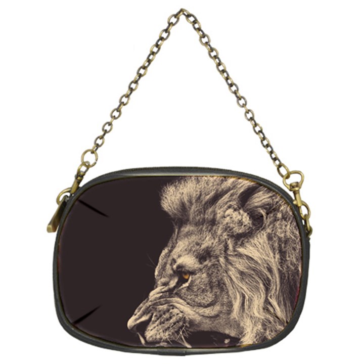 Angry Male Lion Chain Purse (Two Sides)