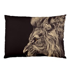 Angry Male Lion Pillow Case by Sudhe