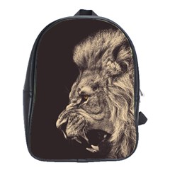 Angry Male Lion School Bag (large) by Sudhe