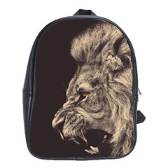 Angry Male Lion School Bag (xl) by Sudhe