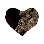 Angry Male Lion Standard 16  Premium Heart Shape Cushions Front