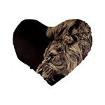 Angry Male Lion Standard 16  Premium Heart Shape Cushions Back