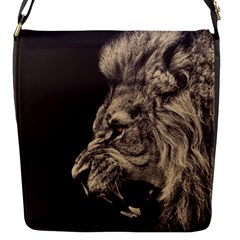 Angry Male Lion Flap Closure Messenger Bag (s) by Sudhe