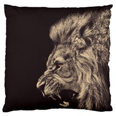 Angry Male Lion Standard Flano Cushion Case (one Side) by Sudhe