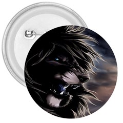 Angry Lion Digital Art Hd 3  Buttons by Sudhe