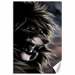 Angry Lion Digital Art Hd Canvas 24  X 36  by Sudhe