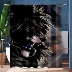 Angry Lion Digital Art Hd Shower Curtain 60  X 72  (medium)  by Sudhe