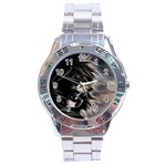 Angry Lion Digital Art Hd Stainless Steel Analogue Watch Front