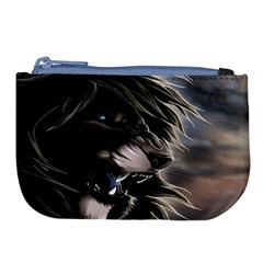 Angry Lion Digital Art Hd Large Coin Purse by Sudhe