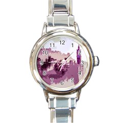 Abstract Painting Edinburgh Capital Of Scotland Round Italian Charm Watch by Sudhe