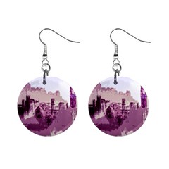 Abstract Painting Edinburgh Capital Of Scotland Mini Button Earrings by Sudhe