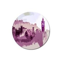 Abstract Painting Edinburgh Capital Of Scotland Magnet 3  (round) by Sudhe