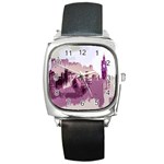 Abstract Painting Edinburgh Capital Of Scotland Square Metal Watch Front