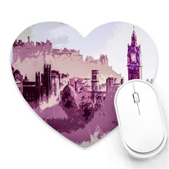 Abstract Painting Edinburgh Capital Of Scotland Heart Mousepads by Sudhe