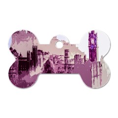 Abstract Painting Edinburgh Capital Of Scotland Dog Tag Bone (two Sides) by Sudhe