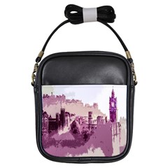 Abstract Painting Edinburgh Capital Of Scotland Girls Sling Bag by Sudhe