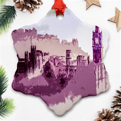 Abstract Painting Edinburgh Capital Of Scotland Ornament (snowflake) by Sudhe