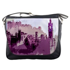 Abstract Painting Edinburgh Capital Of Scotland Messenger Bag by Sudhe