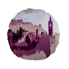 Abstract Painting Edinburgh Capital Of Scotland Standard 15  Premium Flano Round Cushions by Sudhe