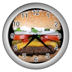 Abstract Barbeque Bbq Beauty Beef Wall Clock (silver) by Sudhe