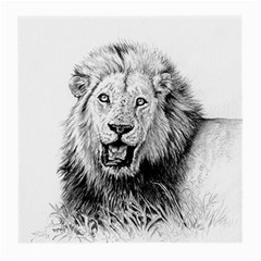 Lion Wildlife Art And Illustration Pencil Medium Glasses Cloth (2-side) by Sudhe