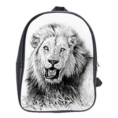 Lion Wildlife Art And Illustration Pencil School Bag (large) by Sudhe