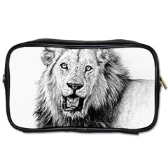 Lion Wildlife Art And Illustration Pencil Toiletries Bag (two Sides) by Sudhe