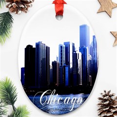 Abstract Of Downtown Chicago Effects Ornament (oval) by Sudhe