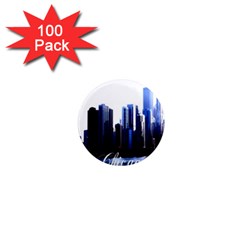 Abstract Of Downtown Chicago Effects 1  Mini Magnets (100 Pack)  by Sudhe