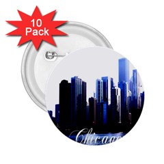 Abstract Of Downtown Chicago Effects 2 25  Buttons (10 Pack)  by Sudhe