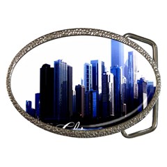 Abstract Of Downtown Chicago Effects Belt Buckles by Sudhe