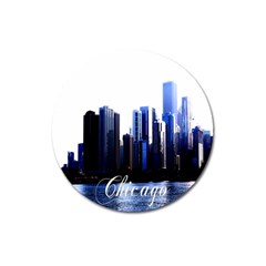 Abstract Of Downtown Chicago Effects Magnet 3  (round) by Sudhe