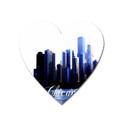 Abstract Of Downtown Chicago Effects Heart Magnet by Sudhe