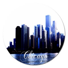 Abstract Of Downtown Chicago Effects Magnet 5  (round) by Sudhe