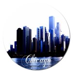 Abstract Of Downtown Chicago Effects Magnet 5  (Round) Front