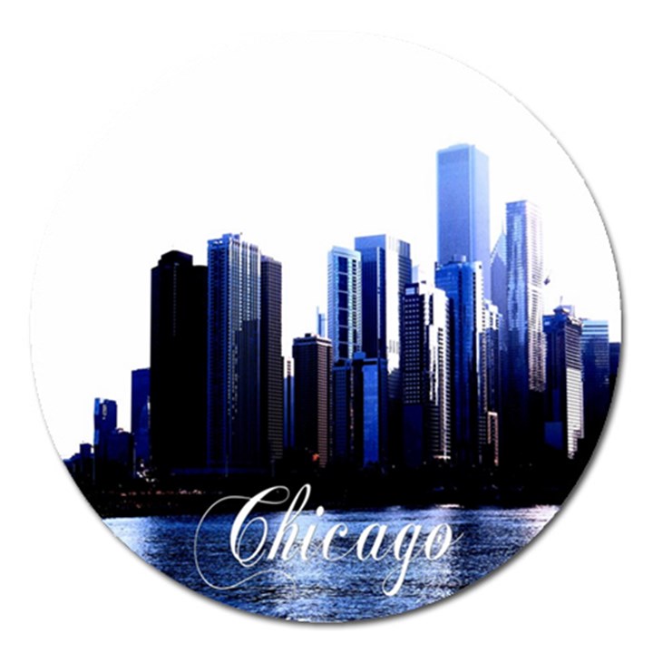 Abstract Of Downtown Chicago Effects Magnet 5  (Round)