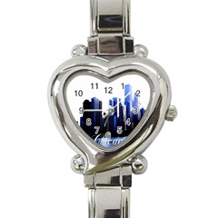 Abstract Of Downtown Chicago Effects Heart Italian Charm Watch by Sudhe