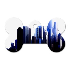 Abstract Of Downtown Chicago Effects Dog Tag Bone (one Side)