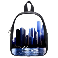 Abstract Of Downtown Chicago Effects School Bag (small) by Sudhe